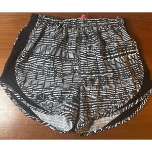 Nike Dri Fit Lined Shorts Women's Small Drawstring Black White Pattern Dri Fit S